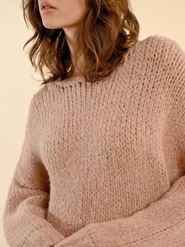 Pull en maille douce oversize rose femme - Molly Bracken