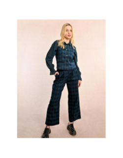 Veston à carreaux bleu marine femme - Molly Bracken