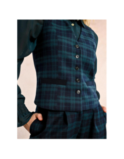 Veston à carreaux bleu marine femme - Molly Bracken