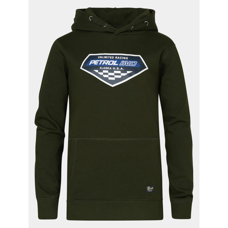 Sweat à capuche racing kaki homme - Petrol Industries