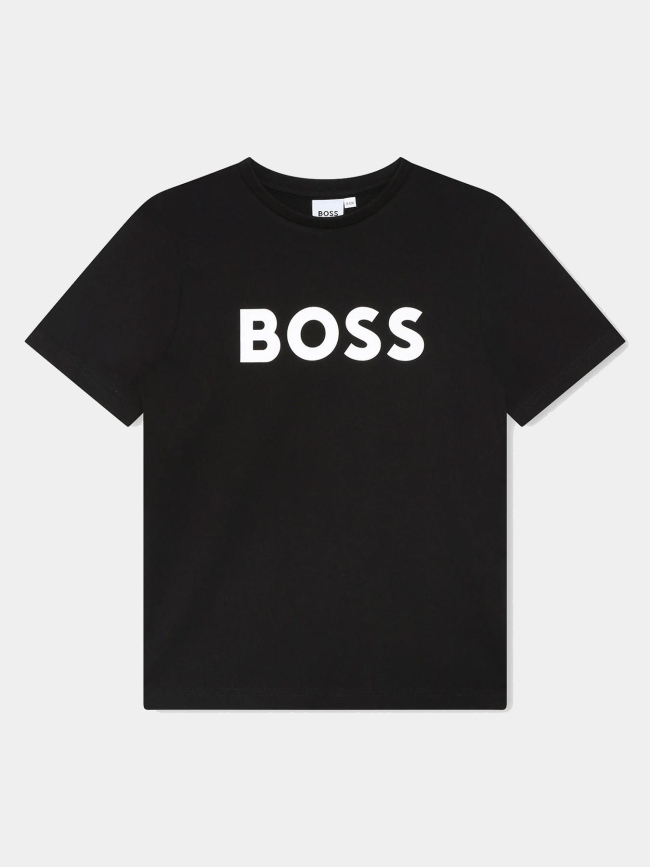 T-shirt à manches courtes logo noir ado - Boss