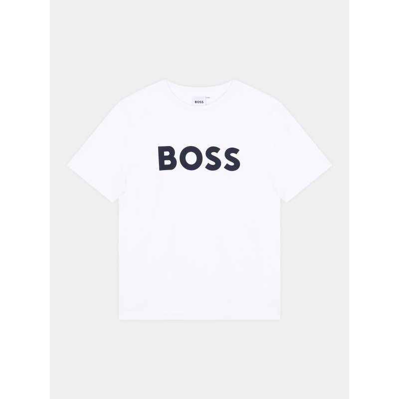 T-shirt à manches courtes logo blanc ado - Boss