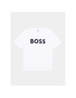 T-shirt à manches courtes logo blanc ado - Boss