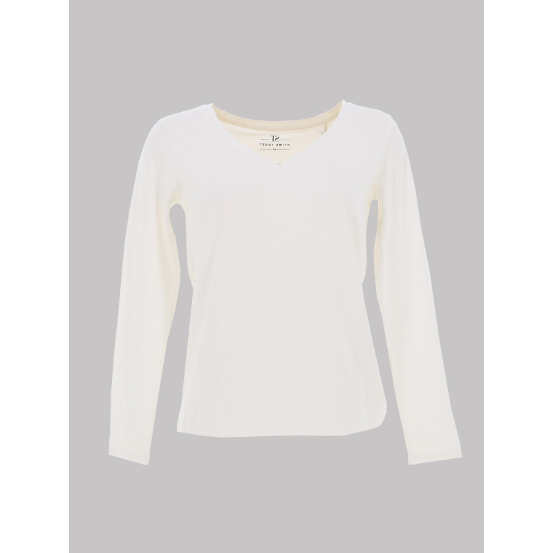 T-shirt à manches longues t-mania écru femme - Teddy Smith