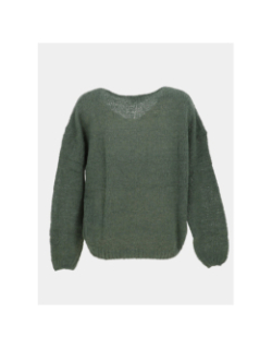 Pull col v molly vert femme - Teddy Smith