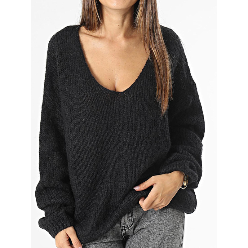 Pull col v molly noir femme - Teddy Smith