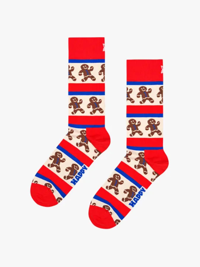 Chaussettes gingerbread stripe rouge - Happy Socks