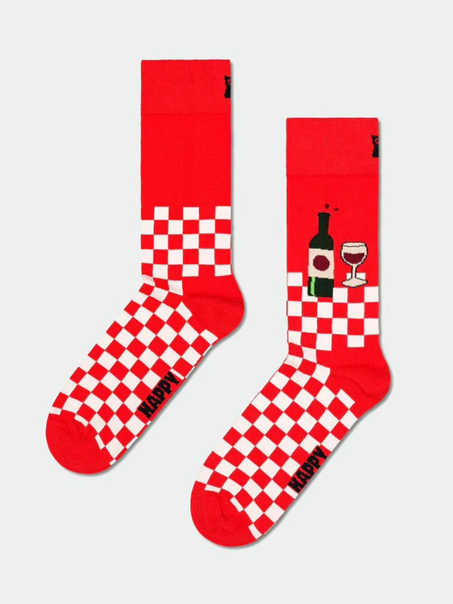 Chaussettes wine and dine rouge - Happy Socks