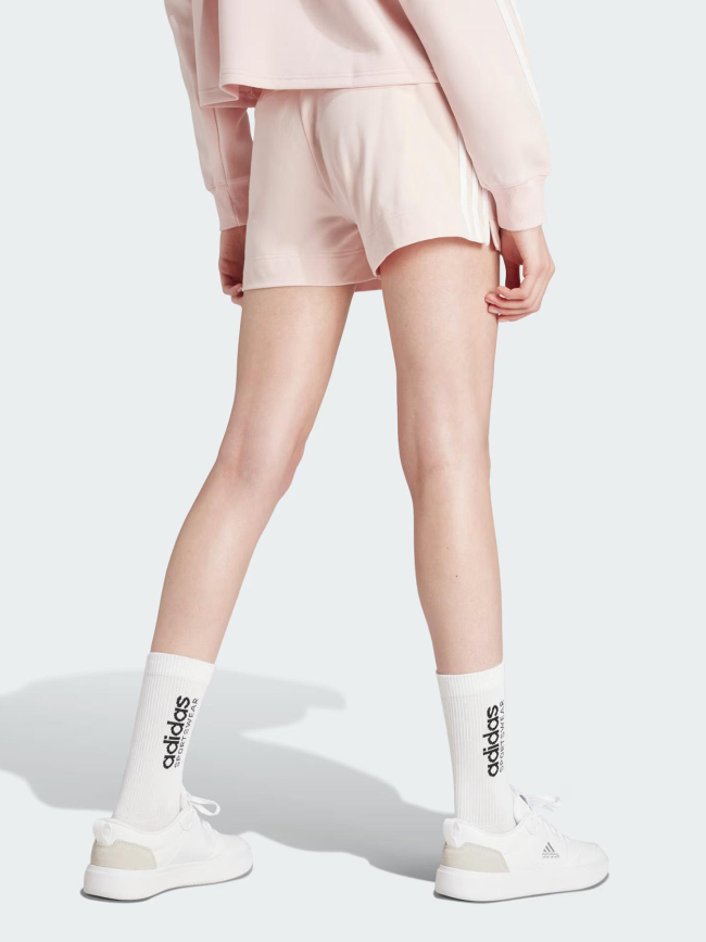 Short de sport essentials slim 3 stripes rose femme - Adidas