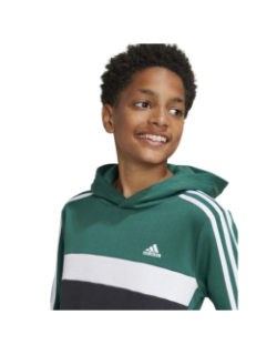 Sweat à capuche colorblock 3s vert noir enfant - Adidas