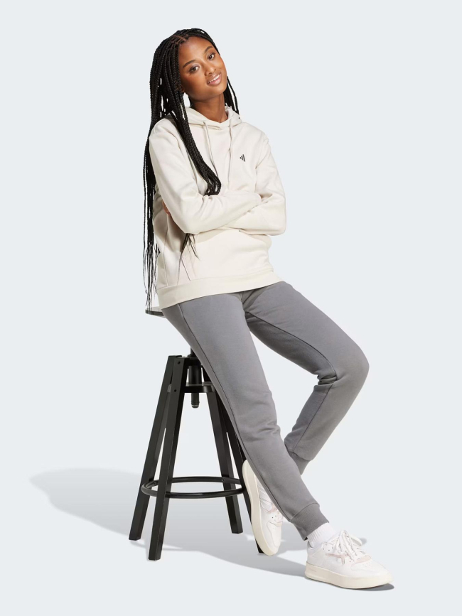 Sweat à capuche essentials small logo beige femme - Adidas