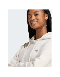 Sweat à capuche essentials small logo beige femme - Adidas