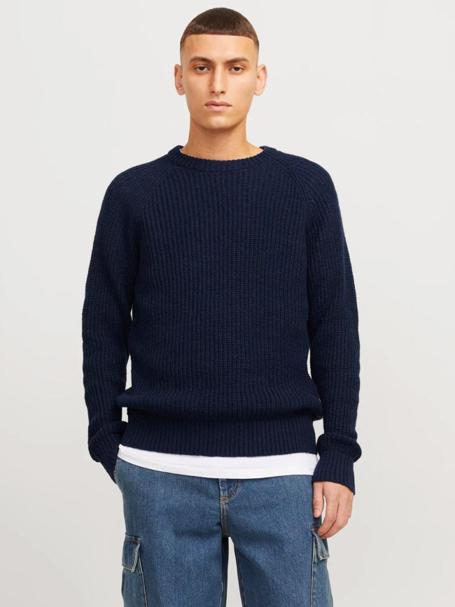 Pull en maille jones bleu marine homme - Jack & Jones