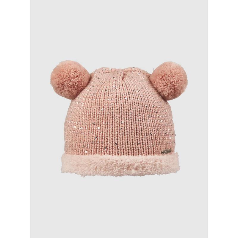 Bonnet double pompon manon rose enfant - Cairn
