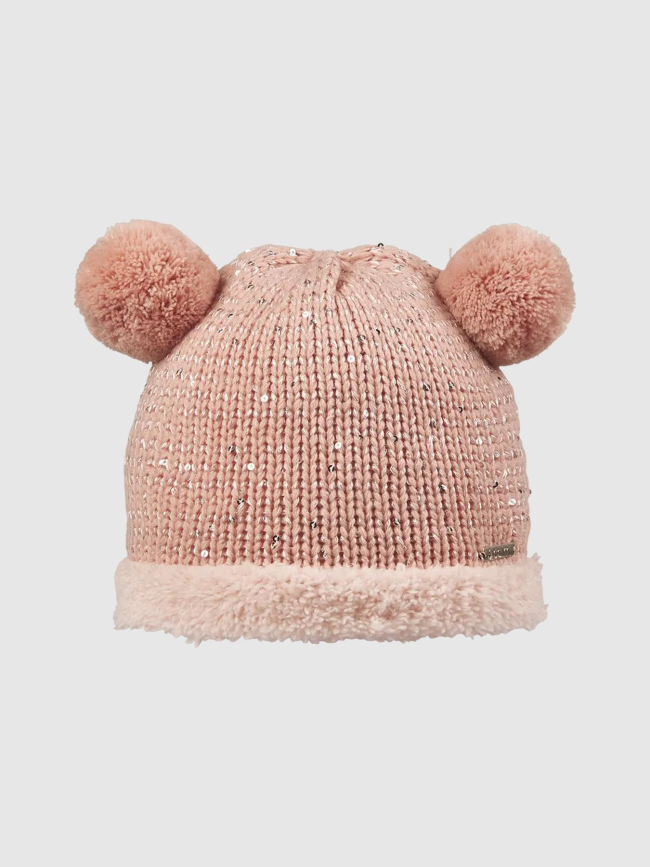 Bonnet double pompon manon rose enfant - Cairn