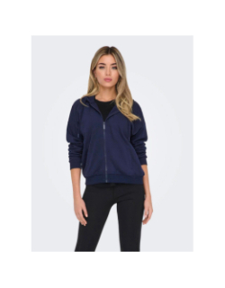 Sweat à capuche zippé onplux bleu marine femme - Only Play