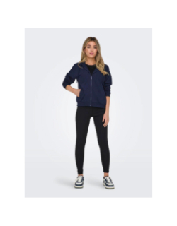 Sweat à capuche zippé onplux bleu marine femme - Only Play