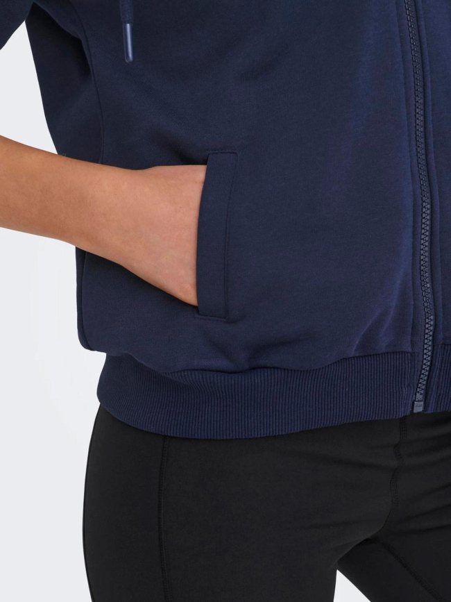 Sweat à capuche zippé onplux bleu marine femme - Only Play