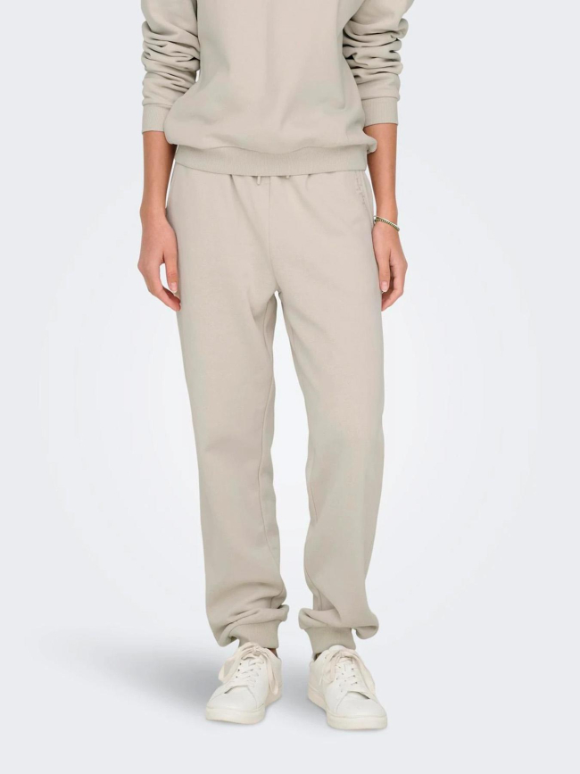 Pantalon jogging onplux beige femme - Only