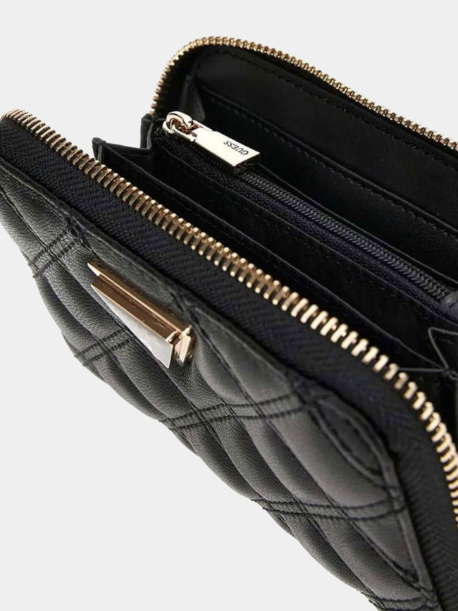 Mini portefeuille matelassé didi noir femme - Guess