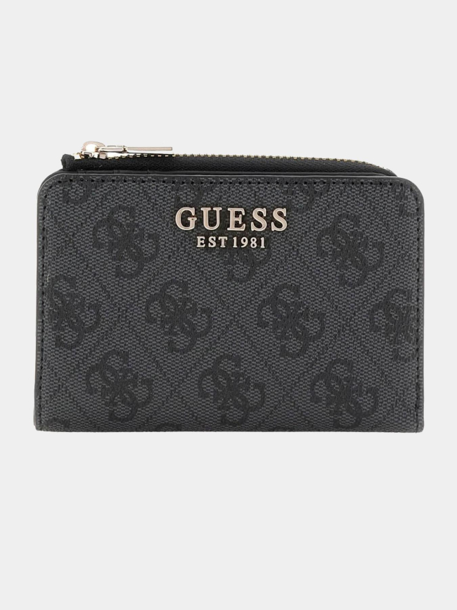 Mini portefeuille laurel noir femme - Guess