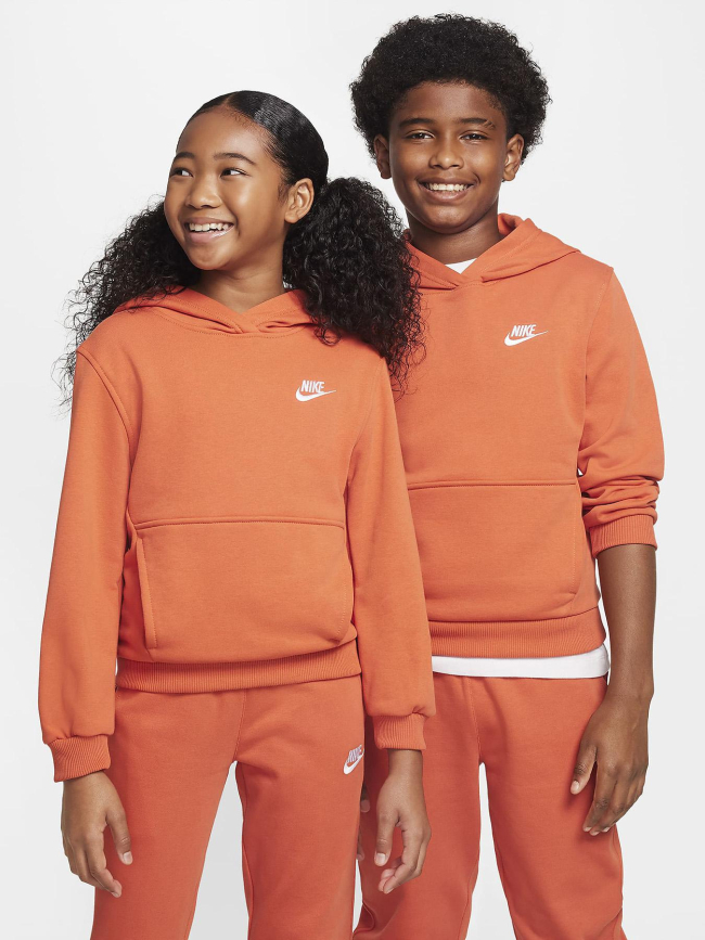 Sweat à capuche club fleece orange enfant - Nike