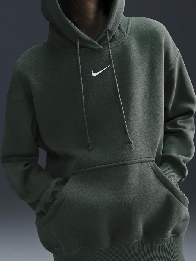 Sweat à capuche phoenix fleece vert femme - Nike