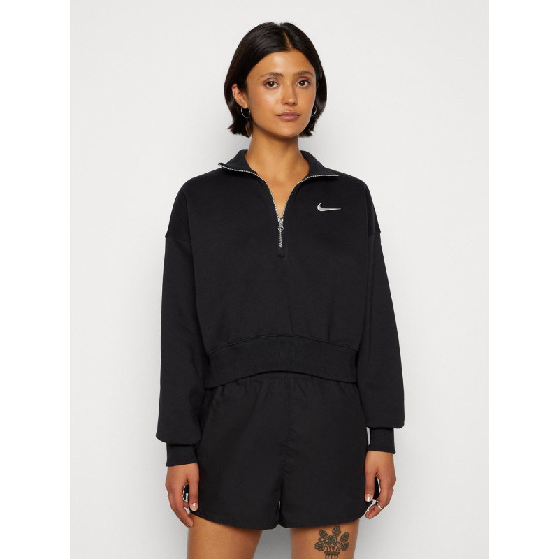Sweat crop col zippé nsw phoenix noir femme - Nike