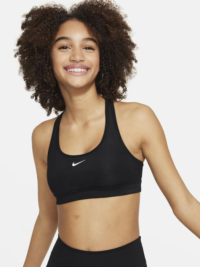 Brassière de sport swoosh dri-fit noir fille - Nike