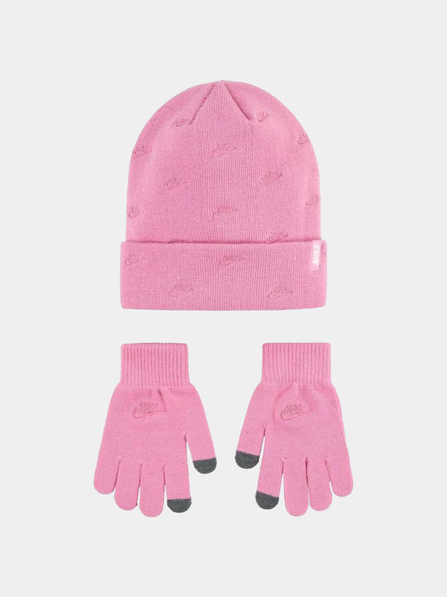 Ensemble bonnet et gants futura rose fille - Nike