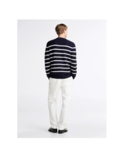 Pull rayé bleu marine blanc homme - Tommy Hilfiger