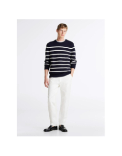 Pull rayé bleu marine blanc homme - Tommy Hilfiger