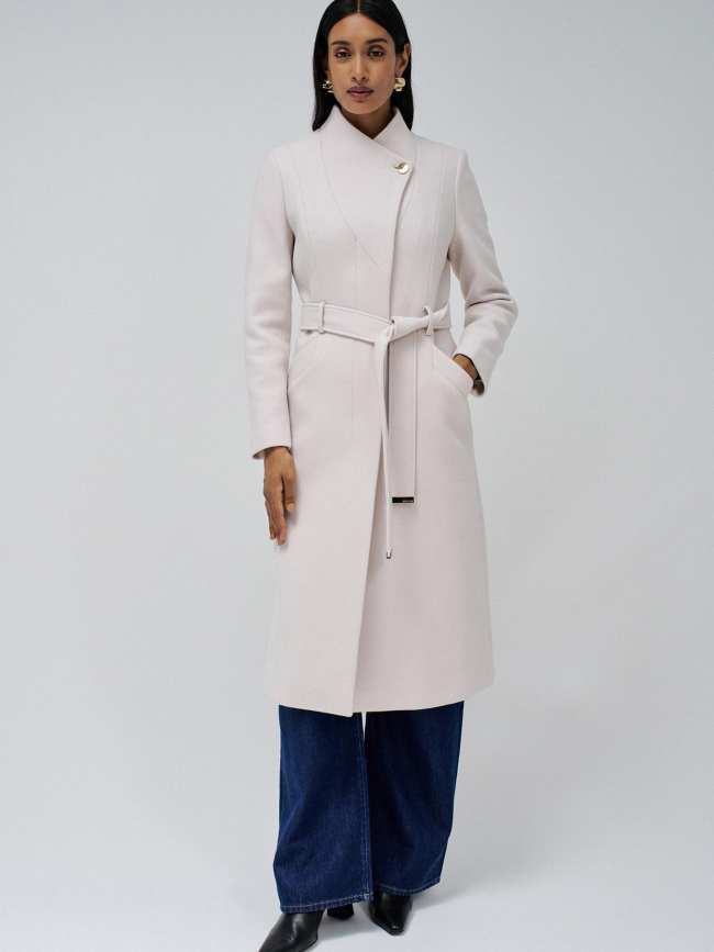 Manteau long en laine peacoat blanc femme - Salsa
