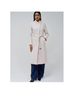 Manteau long en laine peacoat blanc femme - Salsa