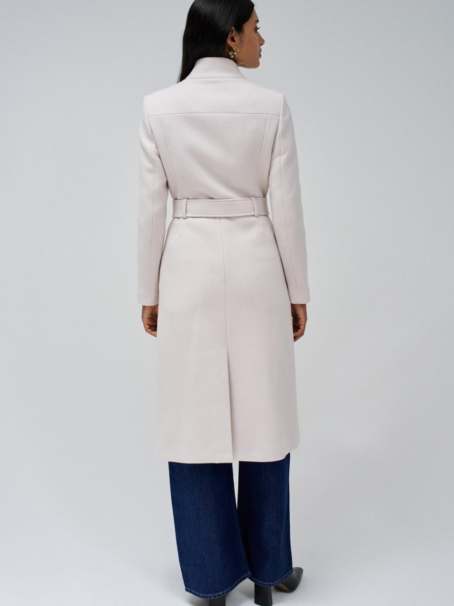 Manteau long en laine peacoat blanc femme - Salsa