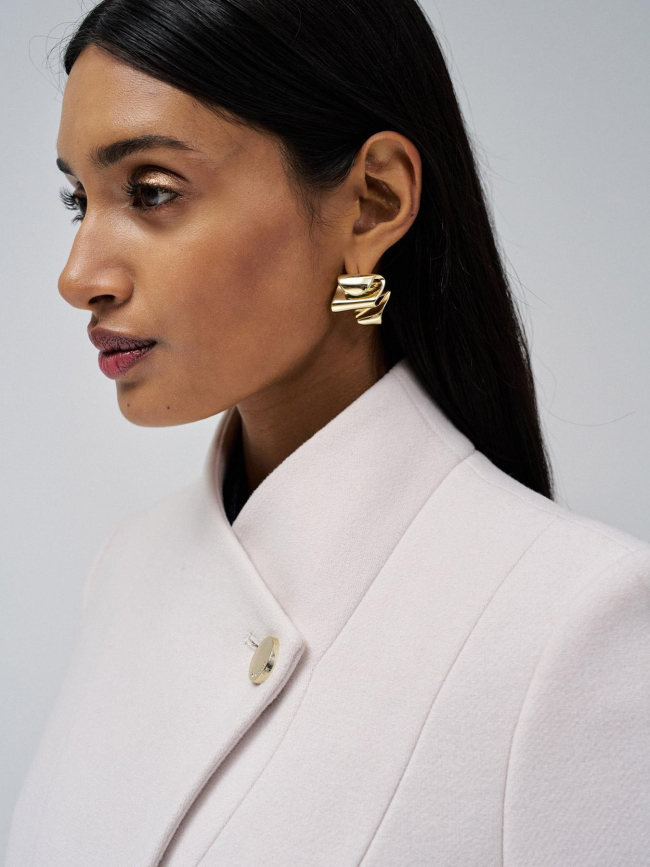 Manteau long en laine peacoat blanc femme - Salsa