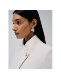 Manteau long en laine peacoat blanc femme - Salsa