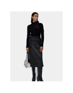 Pull slim avec nœud au col noir femme - Salsa