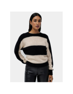 Pull en maille à rayures noir et beige femme - Salsa
