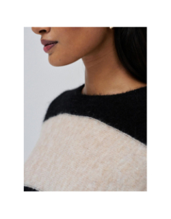 Pull en maille à rayures noir et beige femme - Salsa