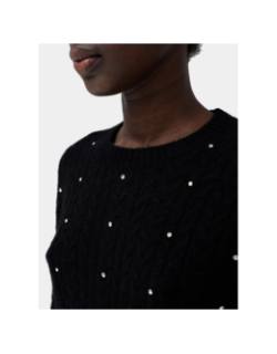 Pull col rond à sequins brillants noir femme - Salsa