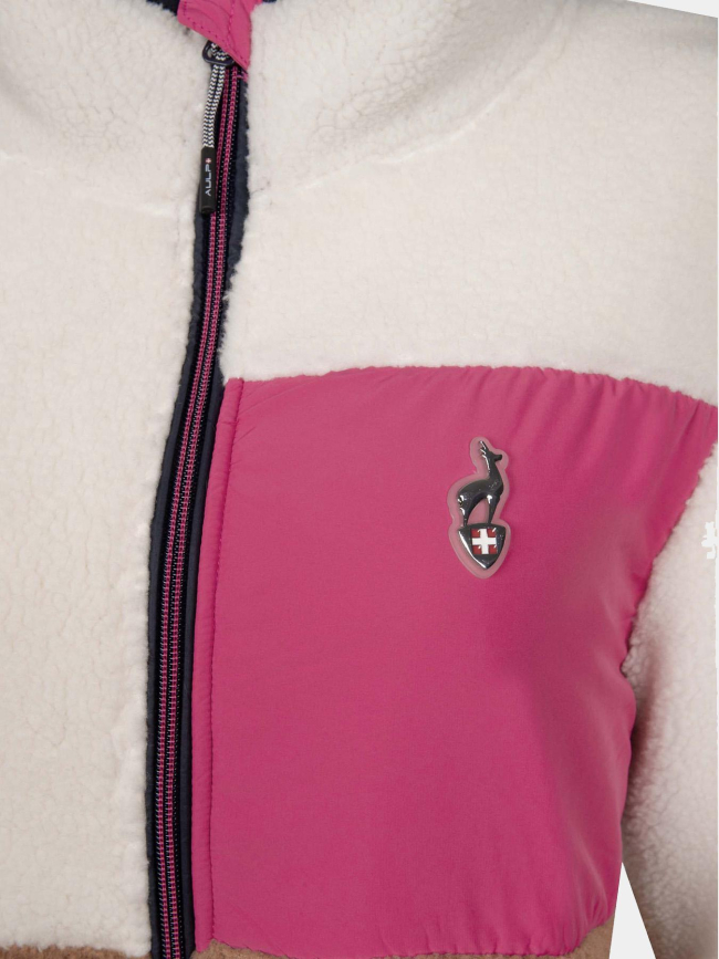 Veste polaire seconde couche sherpa beige femme - Aulp