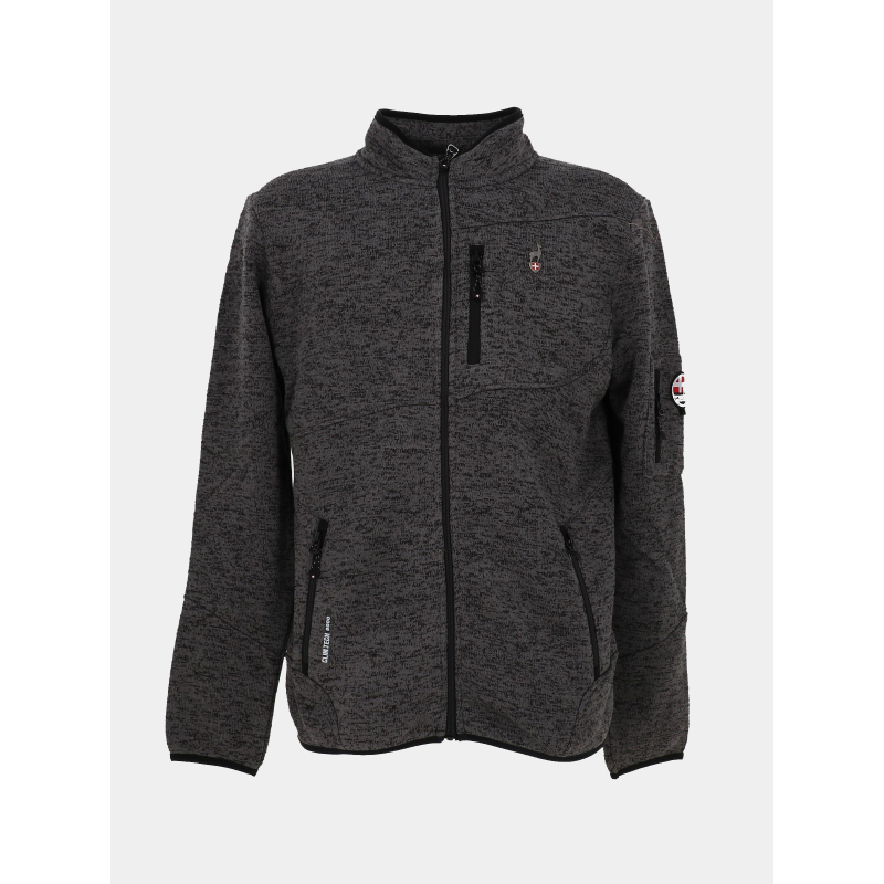 Veste maille navoy anthracite gris chiné homme - Aulp