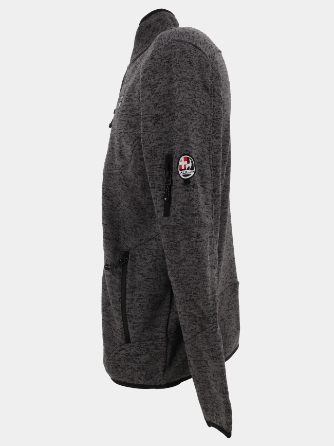 Veste maille navoy anthracite gris chiné homme - Aulp