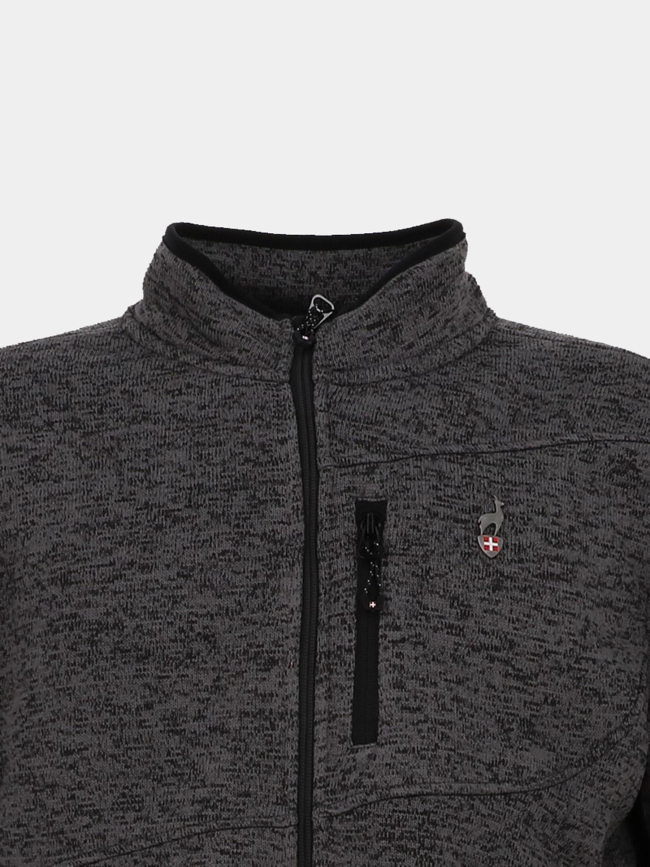 Veste maille navoy anthracite gris chiné homme - Aulp