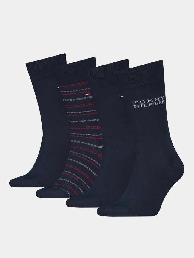 Coffret 4 paires de chaussettes bleu homme - Tommy Hilfiger