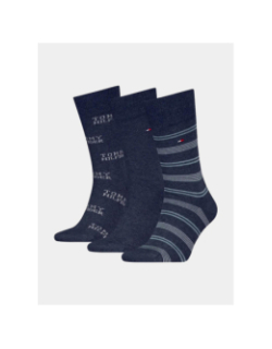 Coffret 3 paires de chaussettes logo bleu homme - Tommy Hilfiger