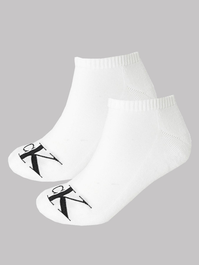 Pack de 2 paires de chaussettes basses blanc homme - Calvin Klein