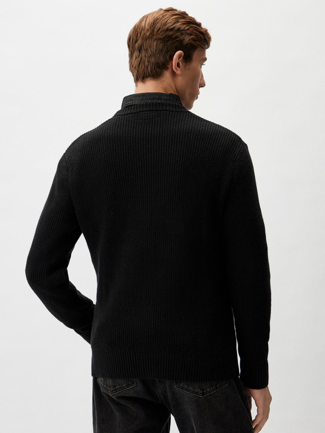 Pull en coton logo triangle bleu marine homme - Guess