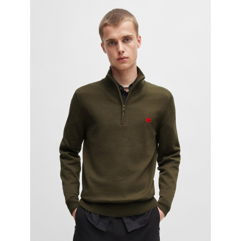 Pull col zippé montant san quintus kaki homme - Hugo